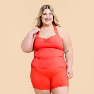 NWOT Blogilates Women's Sweetheart Tank Top - Coral Red 2X